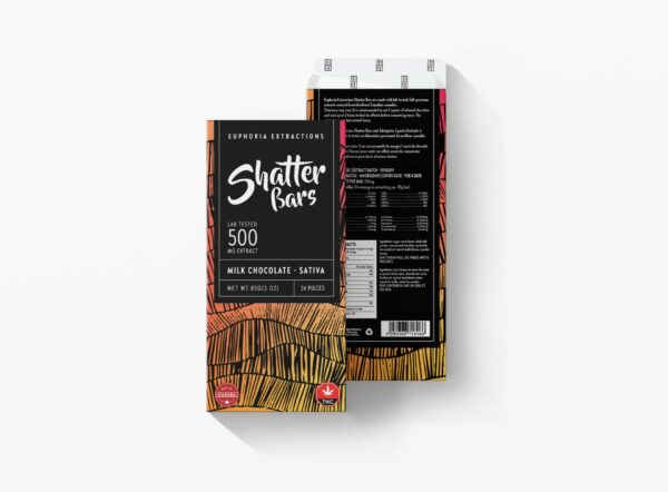 Euphoria Extractions – 500mg Shatter Bar – Milk Chocolate (Sativa) | Online Dispensary Canada Shop