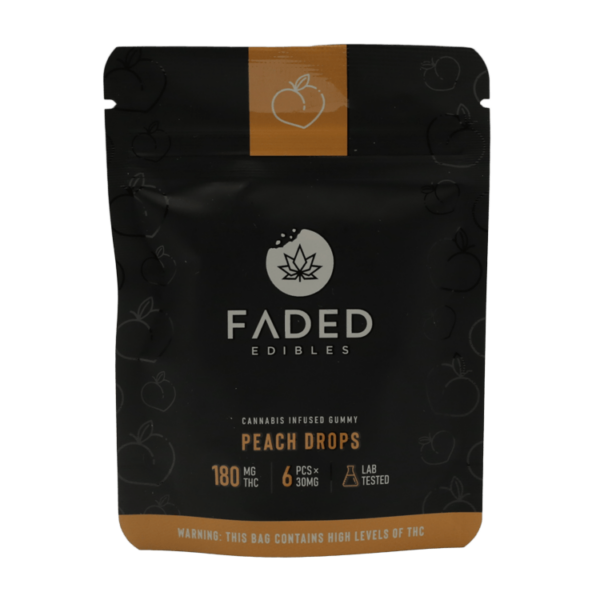 Faded Edibles – Peach Drops – 180mg | Online Dispensary Canada Shop