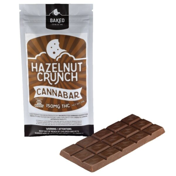 Baked Edibles – Chocolate Bar – Hazelnut Crunch 150mg THC | Online Dispensary Canada Shop