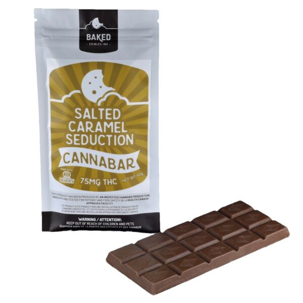 Baked Edibles – Chocolate Bar – Salted Caramel Seduction 75mg THC | Online Dispensary Canada Shop