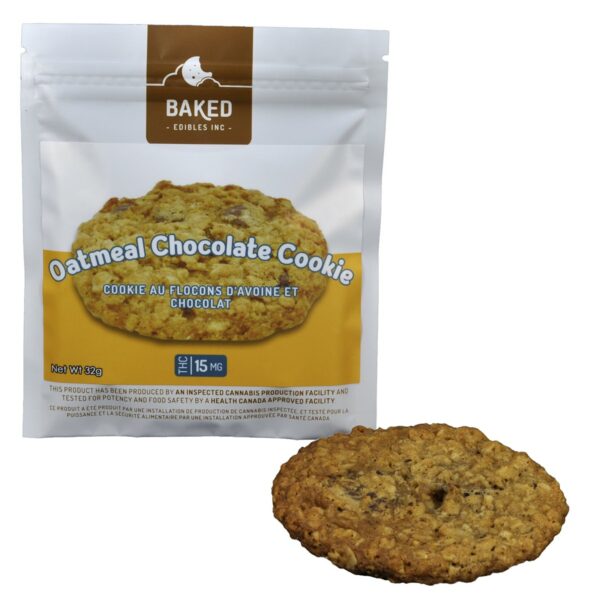 Baked Edibles – Cookie – Oatmeal Chocolate 15mg THC | Online Dispensary Canada Shop