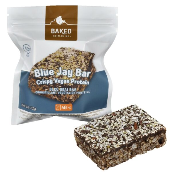 Baked Edibles – Crispy Vegan Blue Jay Bar 40mg THC | Online Dispensary Canada Shop