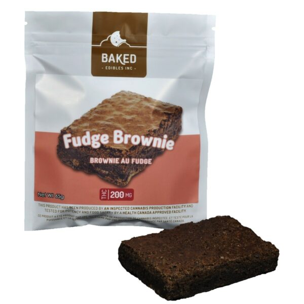 Baked Edibles – Fudge Brownie 200mg THC | Online Dispensary Canada Shop