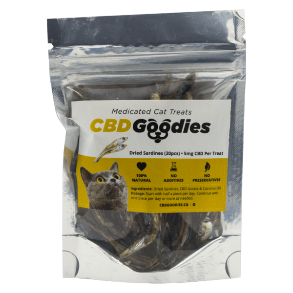 CBD Goodies – Medicated Cat Treats – Dried Sardines – 100mg CBD | Online Dispensary Canada Shop