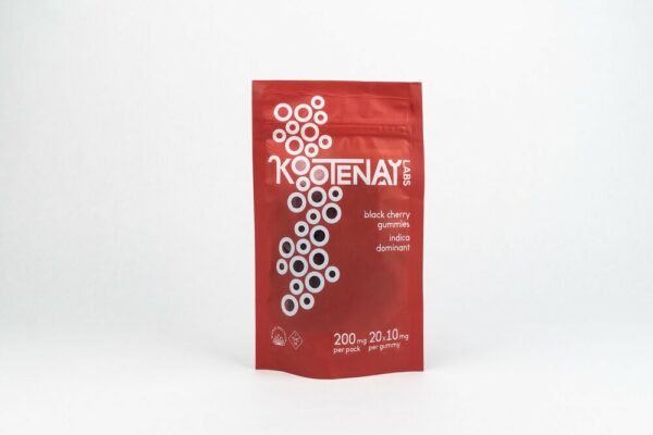 Kootenay Labs – Indica Gummies – Black Cherry – 200mg THC | Online Dispensary Canada Shop