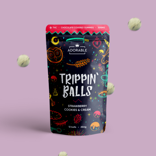 Adorable – Trippin’ Balls – Strawberry Cookies & Cream – 300mg | Online Dispensary Canada Shop