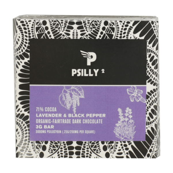Psilly – Dark Chocolate Bar – Lavender & Black Pepper | Online Dispensary Canada Shop