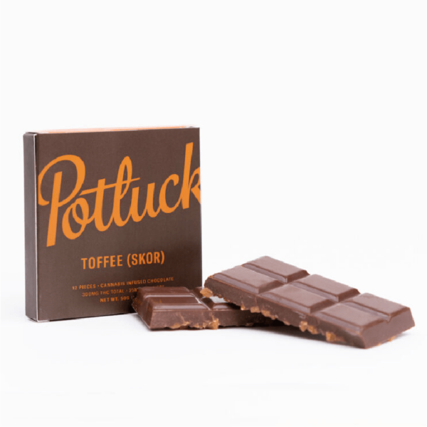 Potluck – Infused Chocolate – Toffee (Skor) – 300mg THC | Online Dispensary Canada Shop