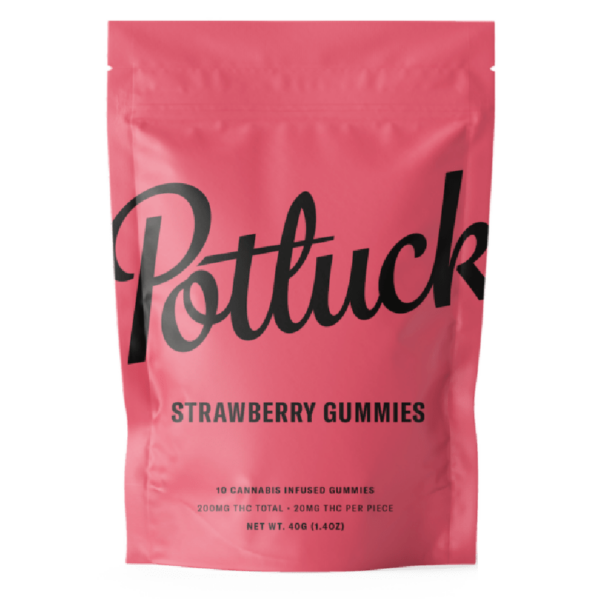 Potluck Extracts – Strawberry Gummies – 200mg THC | Online Dispensary Canada Shop