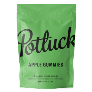 Potluck Extracts – Apple Gummies (1:1) – 100mg THC / 100mg CBD | Online Dispensary Canada Shop